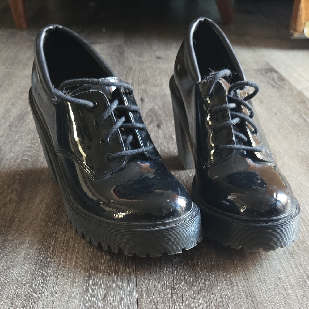 Dr. Martens Black Patent Leather Ankle Boots